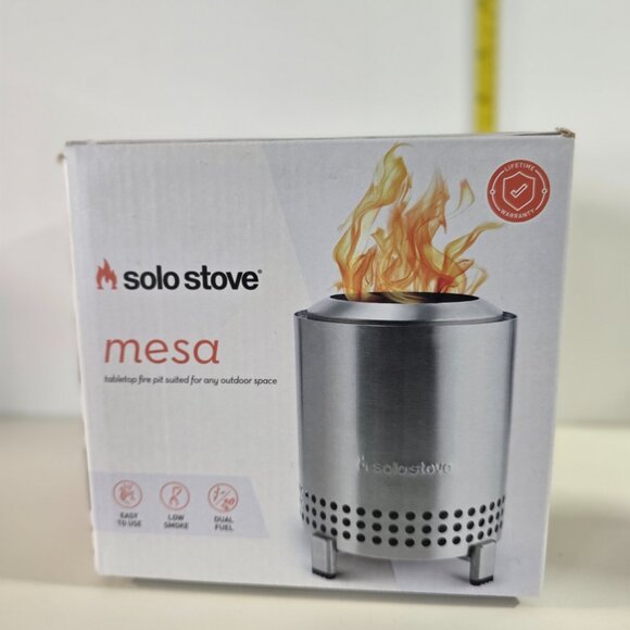 Silver Solo Stove Mesa Tabletop 6.8" height 5.12" diameter - Picture 1 of 8